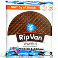 Rip Van Wafels Cookies & Cream 140kcal - holenderski stroopwafel 80% mniej cukru, smak ciastka z kremem by Rip Van (rip-van-wafels-cookies-cream-140kcal-holenderski-stroopwafel-80-mniej-cukru-smak-ciastka-z-kremem)