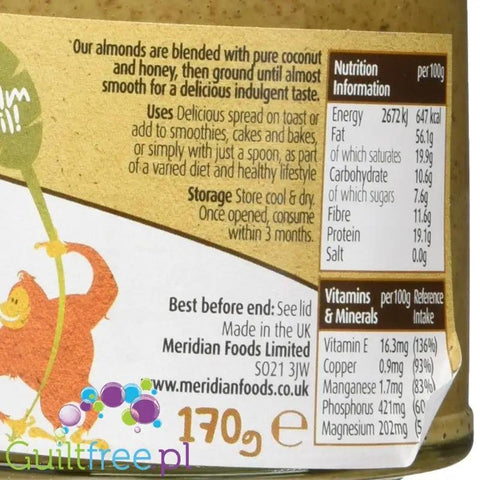 Meridian Almond & Coconut - masło migdałowo-kokosowe by Meridian (meridian-almond-coconut-maslo-migdalowo-kokosowe)