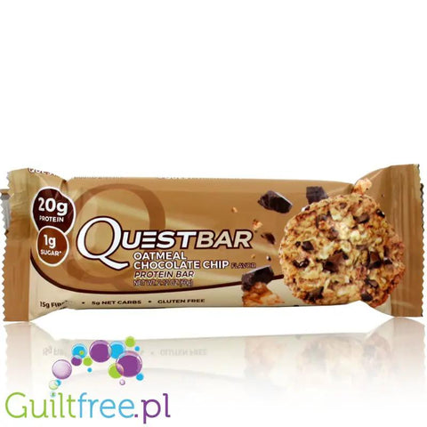 Quest Bar Oatmeal Chocolate Chip - baton proteinowy PUDEŁKO x 12 SZTUK by Quest Nutrition (quest-baton-proteinowy-oatmeal-chocolate-chip-pudelko-x-12-sztuk)