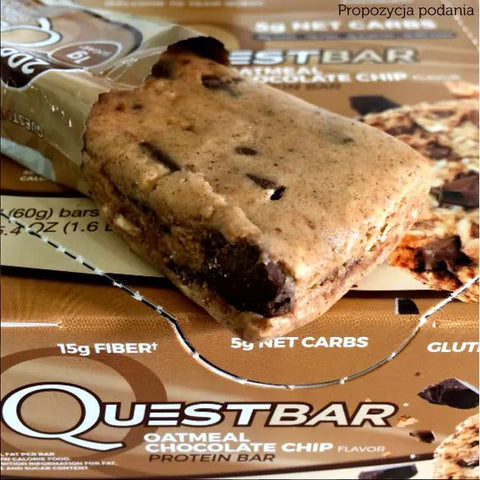 Quest Bar Oatmeal Chocolate Chip - baton proteinowy PUDEŁKO x 12 SZTUK by Quest Nutrition (quest-baton-proteinowy-oatmeal-chocolate-chip-pudelko-x-12-sztuk)