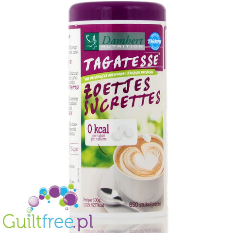 Tagatesse Sucrettes 0kcal - dyspenser 650 tabletek, słodzik zero kalorii w pastylkach z tagatozą by Damhert (tagatesse-dyspenser-650-tabletek-slodzik-zero-kalorii)