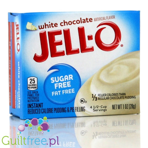 JellO White Chocolate Pudding Zero Sugar - Budyń Zero cukru & tłuszczu instant, smak Biała Czekolada by Jell-O (jello-white-chocolate-pudding-zero-sugar-budyn-zero-cukru-tluszczu-instant-smak-biala-czekolada)