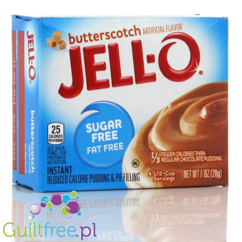 JellO Buttercotch Pudding Zero Sugar - Budyń Zero cukru & tłuszczu instant, smak Ciasteczkowy Herbatnikowy by Jell-O (budyn-ciasteczkowy-zero-cukru-zero-tluszczu-o-obnizonej-kalorycznosci)