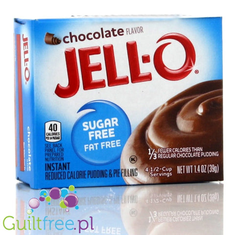 JellO Chocolate Pudding Sugar Free - budyń bez cukru & tłuszczu instant, smak czekoladowy by Jell-O (budyn-czekoladowy-zero-cukru-zero-tluszczu-o-obnizonej-kalorycznosci)