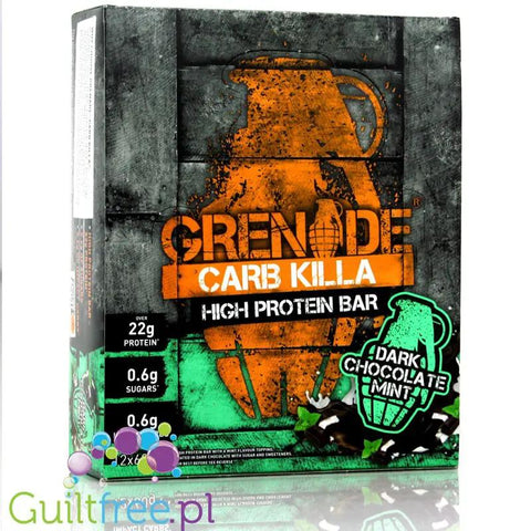 Grenade Carb Killa Dark Chocolate Mint - baton 23g białka, z ksylitolem, Czekolada & Mięta by Grenade Carb Killa (grenade-carb-killa-dark-chocolate-mint)
