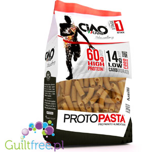 Ciao Carb ProtoPasta, Sedani - makaron akaron proteinowy 60% białka, Kolanka by Ciao Carb (protopasta-makaron-proteinowy-60-bialka-kolanka-025kg)