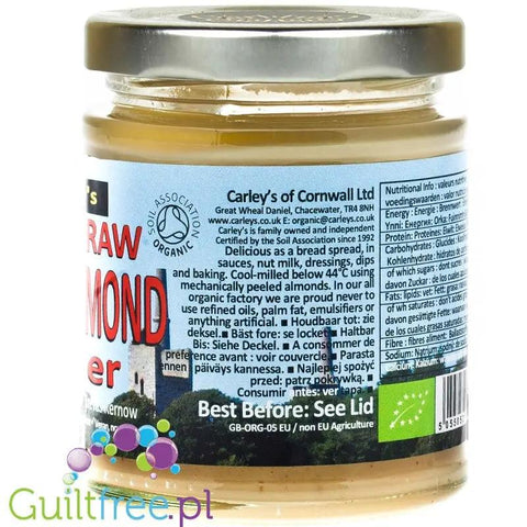 Carley's organiczne surowe białe masło migdałowe bez soli i cukru by Carley's Organic (carley-s-organic-raw-white-almond-butter)