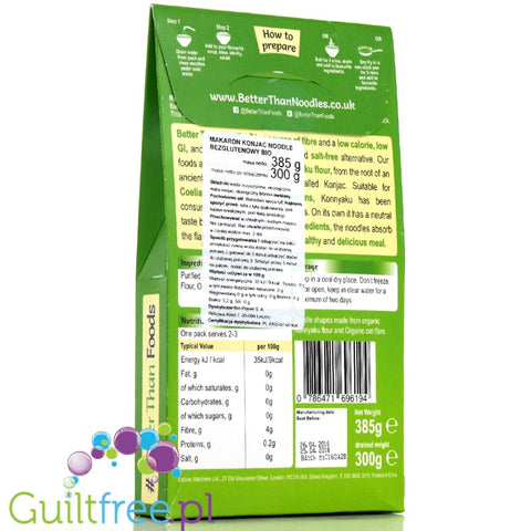 Better than Noodles, organiczny makaron shirataki nitki 9 cal by Better than Foods (better-than-noodles-9cal)