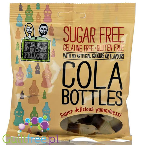 Free From Fellows Cola Bottles - bezglutenowe żelki wegańskie bez cukru, Cola by Free From Fellows (free-from-fellows-cola-bottles-100g)