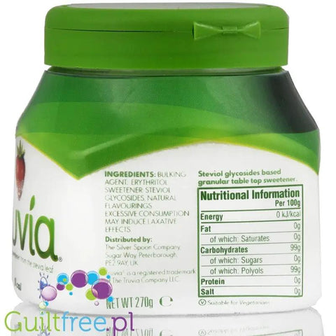 Truvia Stevia Leaf 270g UK - naturalny słodzik w kryształkach 0kcal ze stewią i erytrytolem by Truvia (truvia-crystals-sugar-free-sweetener)