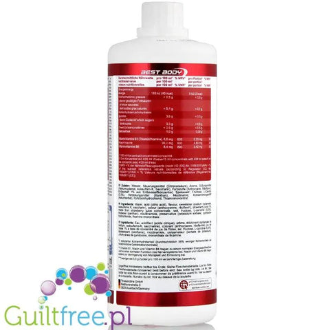 Vital Drink Truskawka 1L - koncentrat bez cukru z L-karnityną i witaminami by Best Body Nutrition (best-body-vital-drink-strawberry)