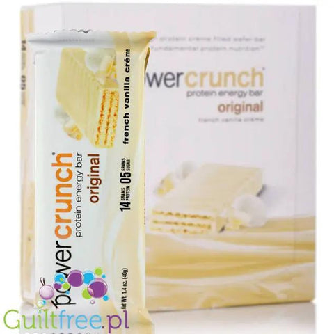 Power Crunch French Vanilla Crème PUDEŁKO x 12 SZT - proteinowy wafelek ze stewią 14g białka by Power Crunch (power-crunch-wanilia-pudelko-x-12-batonow-proteinowy-wafelek-ze-stewia-14g-bialka)