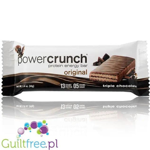 Power Crunch Triple Chocolate PUDEŁKO x 12 SZT - proteinowy wafelek ze stewią by Power Crunch (power-crunch-potrojna-czekolada-pudelko-12-batonow-proteinowy-wafelek-ze-stewia)