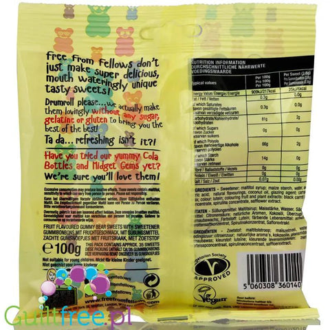 Free From Fellows Gummy Bears - wegańskie żelki misie bez cukru i bez glutenu by Free From Fellows (free-from-fellows-zelki-misie-bez-cukru-bez-glutenu-bez-zelatyny)