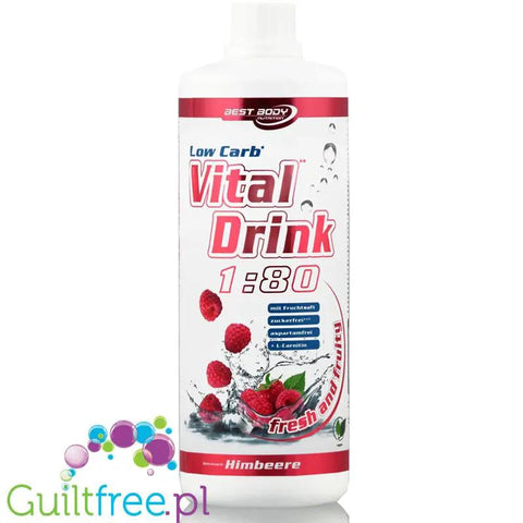 Vital Drink Malina 1L - koncentrat bez cukru z L-karnityną i witaminami by Best Body Nutrition (vital-drink-malina-1l-koncentrat-bez-cukru-z-l-karnityna-i-witaminami)