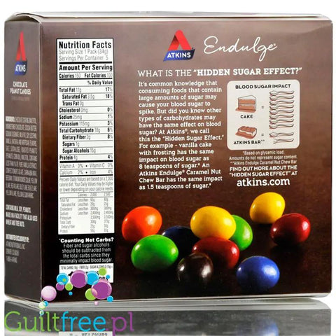 Atkins Endulge Chocolate Peanut Candies - lukrowane drażetki czekoladowe z orzechami 1g cukru PUDEŁKO by Atkins (atkins-lukrowane-drazetki-czekoladowe-z-orzechami-1g-cukru-pudelko)