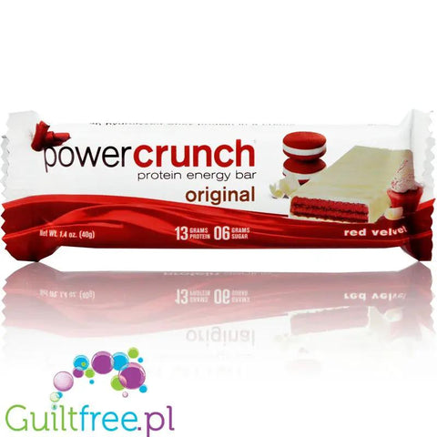 Power Crunch Red Velvet PUDEŁKO x 12 SZT - proteinowe wafelki ze stewią by Power Crunch (power-crunch-red-velvet-pudelko)