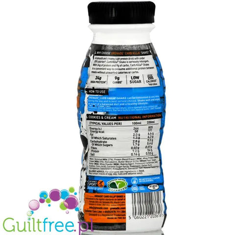 Grenade Carb Killa Cookies & Cream shake proteinowy 24g białka by Grenade Carb Killa (grenade-carbkilla-cookies-creamrtd-330ml)