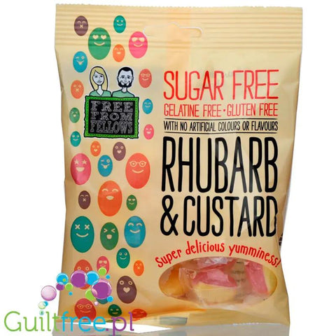 Free From Fellows Rhubarb & Custard - cukierki bez cukru by Free From Fellows (free-from-fellows-rhubarb-custard-70g)