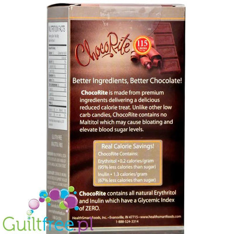Healthsmart Chocorite Milk CHocolate Stevia Bar - naturalna mleczna czekolada bez cukru ze stewią i erytrolem, 5 szt by HealthSmart Foods (healthsmart-chocorite-all-natural-milk-chocolate-stevia)