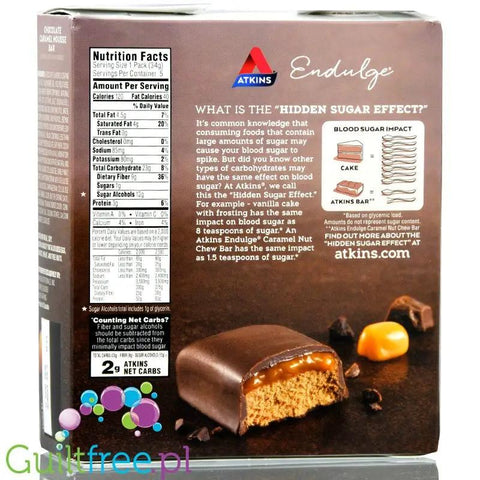 Atkins Endulge Chocolate Caramel Mousse PUDEŁKO - Baton czekoladowy z musem karmelowym, niskie IG, 2g węglowodanów by Atkins (atkins-baton-czekoladowy-z-musem-karmelowym-niskie-ig-2g-weglowodanow-pudelko)