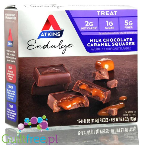 Atkins Endulge Squares, czekoladki z masą karmelową PUDEŁKO by Atkins (endulge-squares-milk-chocolate-caramel-pudelko)