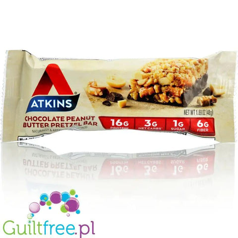 Atkins Meal Chocolate Peanut Butter Pretzel PUDEŁKO x 5 batonów (Czekolada, Masło Orzechowe & Precelki) by Atkins (atkins-meal-chocolate-peanut-butter-pretzel-x-5-bars)