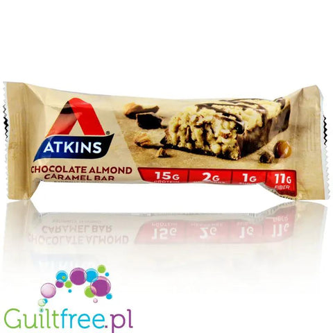 Atkins Meal Chocolate Almond Caramel baton białkowy bez maltitolu (Czekolada, Karmel, Migdały) by Atkins (atkins-meal-chocolate-almond-caramel-protein-bar)