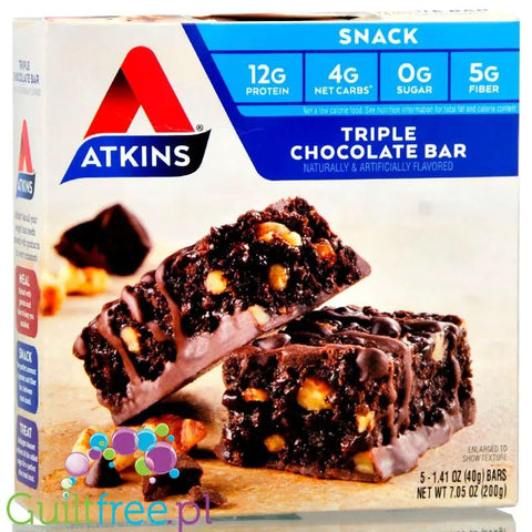 Atkins Snack Triple Chocolate - baton Potrójna Czekolada, baton 12g białka, 4g węglowodanów by Atkins (atkins-snack-potrojna-czekolada-baton-12g-bialka-4g-weglowodanow)