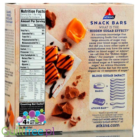 Atkins Snack Caramel Double Chocolate Crunch PUDEŁKO x 5 batonów by Atkins (atkins-snack-pudelko-karmel-mleczna-czekolada-9g-bialka-11g-blonnika)