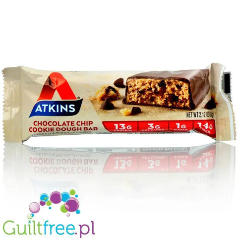 Atkins Meal Chocolate Chip Cookie Dough PUDEŁKO x 5 batonów by Atkins (atkins-meal-pudelko-kruche-ciastka-czekolada-baton-13g-bialka-14g-blonnika)