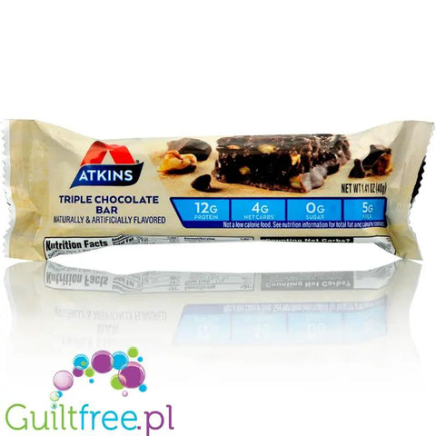 Atkins Snack Triple Chocolate - PUDEŁKO x 5 BATONÓW by Atkins (atkins-snack-potrojna-czekolada-pudelko-baton-12g-bialka-4g-weglowodanow)