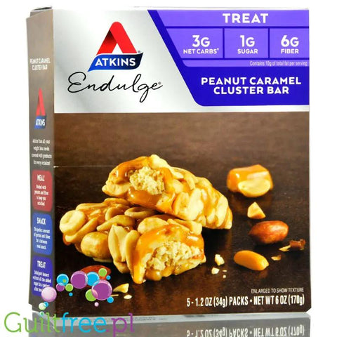 Atkins Endulge Peanut Caramel Cluster - baton karmelowy z orzechami, niskie IG, 3g węglowodanów by Atkins (atkins-baton-karmelowy-z-orzechami-niskie-ig-3g-weglowodanow)