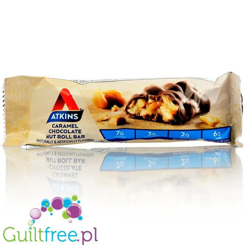Atkins Snack Caramel Chocolate Nut Roll - baton Karmel, Czekolada, Orzechy, 7g białka, 3g węglowodanów by Atkins (atkins-snack-baton-karmel-czekolada-orzechy-7g-bialka-3g-weglowodanow)