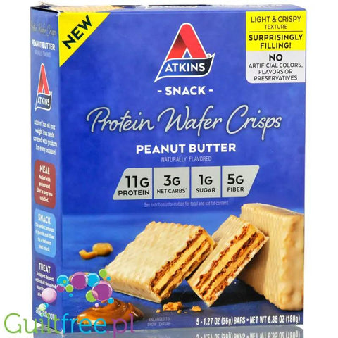 Atkins Wafer Crisps, Peanut Butter- wafelek proteinowy bez dodatku cukru, 11g białka by Atkins (atkins-wafer-crisps-peanut-butter)