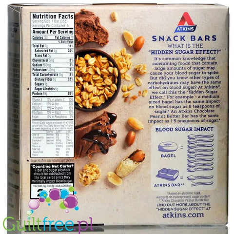 Atkins Snack Peanut Butter Fudge Crisp - niskocukrowy baton 12g białka by Atkins (atkins-snack-peanut-butter-fudge-crisp)