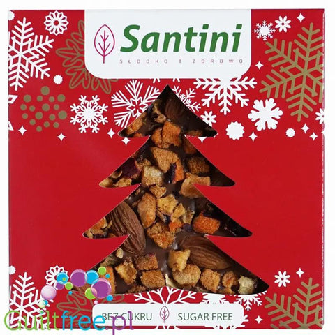 Santini Christmas - mleczna czekolada bez cukru ze śliwkami, migdałami i karda by Santini (santini-christmas-mleczna-czekolada-bez-cukru-ze-sliwkami-migdalami-i-kardamonem)