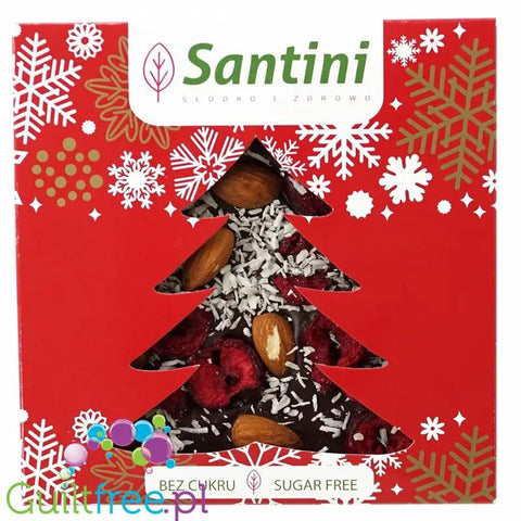 Santini Christmas - czekolada ciemna z ksylitolem z migdałami, wiśnią i kokosem by Santini (santini-christmas-czekolada-ciemna-z-ksylitolem-z-migdalami-wisnia-i-kokosem)