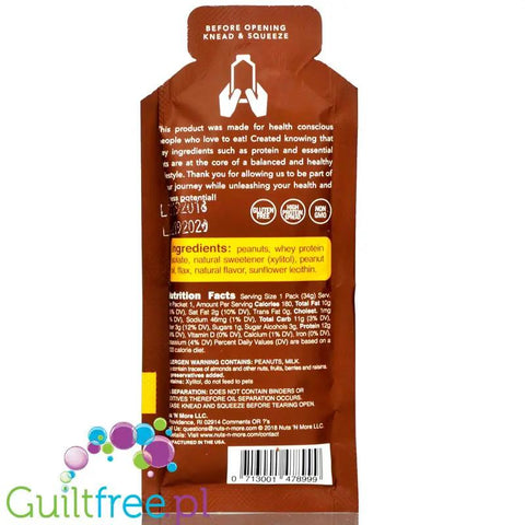 Nuts 'N More Toffee Crunch - masło orzechowe z WPI i ksylitolem, tubka squeeze pack by Nuts'n more (nuts-n-more-toffee-crunch-maslo-orzechowe-z-wpi-i-ksylitolem-tubka-squeeze-pack)