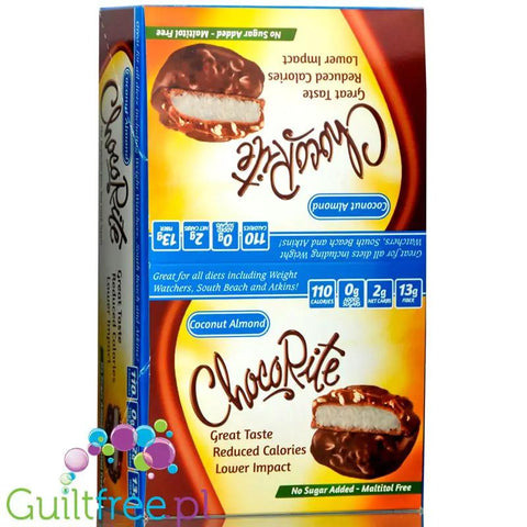 Healthsmart ChocoRite Coconut Almond - czekoladki kokosowo-migdałowe w polewie bez cukru by HealthSmart Foods (healthsmart-chocorite-coconut-almond)