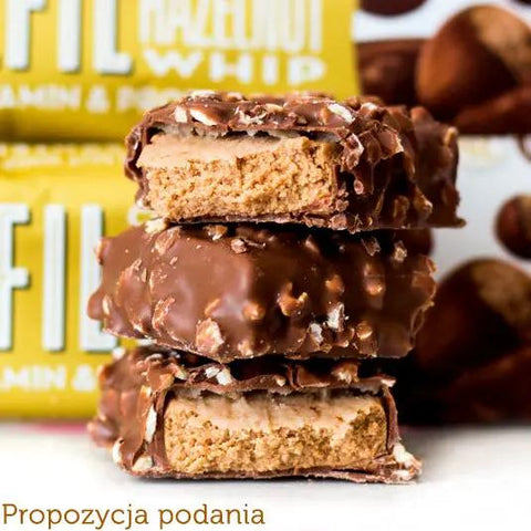 Fulfil Chocolate Hazelnut Whip - baton białkowy z witaminami, Mleczna Czekolada & Pralinki by Fulfil (fulfil-chocolate-hazelnut-whip)
