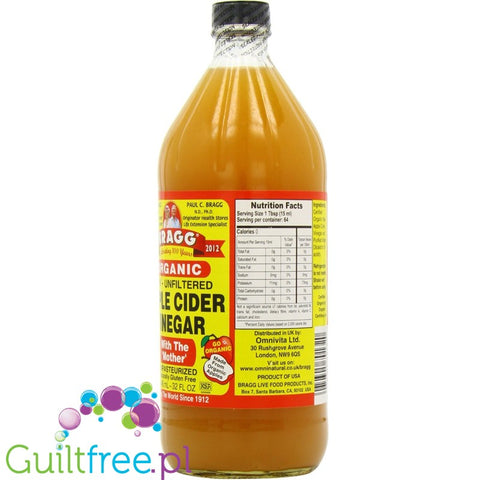 Bragg Organic Apple Cider Vinegar 946ml - organiczny ocet jabłkowy by Bragg (bragg-organic-apple-cider-vinegar-946ml-organiczny-ocet-jablkowy)
