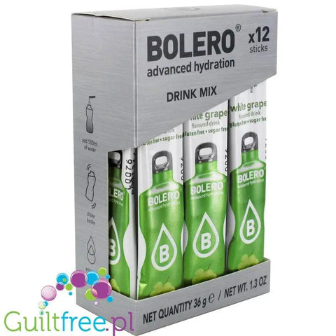 Bolero Sticks ze stewią, Jasne Winogrona, 12 saszetek na 6L by Bolero Drink (bolero-sticks-ze-stewia-jasne-winogrona-12-saszetek-na-6l)