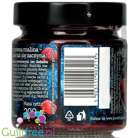 Pure & Good Malina - dżem bez cukru, słodzony tylko stewią i erytrolem by Pure & Good (pure-good-malina-dzem-bez-cukru-slodzony-tylko-stewia-i-erytrolem)