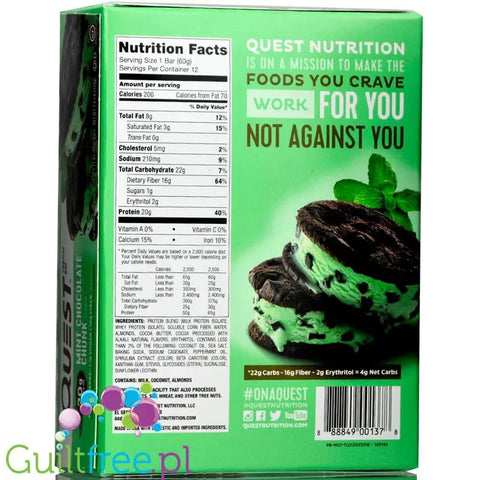 Quest Bar Mint Chocolate Chunk baton proteinowy Mięta & Czekolada by Quest Nutrition (quest-mint-chocolate-chunk-baton-proteinowy-mieta-czekolada)