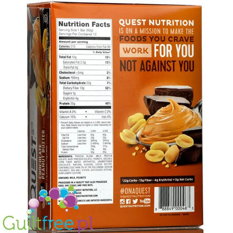 Quest Bar Chocolate Peanut Butter PUDEŁKO by Quest Nutrition (quest-naturalny-baton-proteinowy-czekolada-maslo-orzechowe-pudelko)