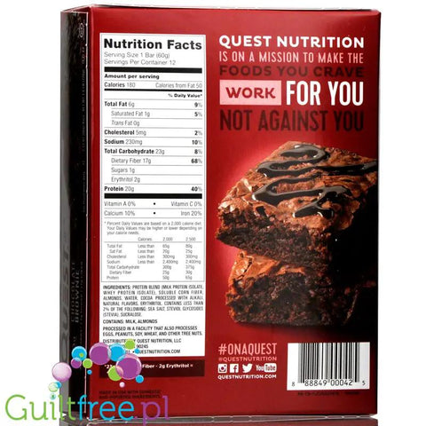 Quest Bar Chocolate Brownie - baton proteinowy Czekoladowe Brownie 20g białka by Quest Nutrition (quest-chocolate-brownie)
