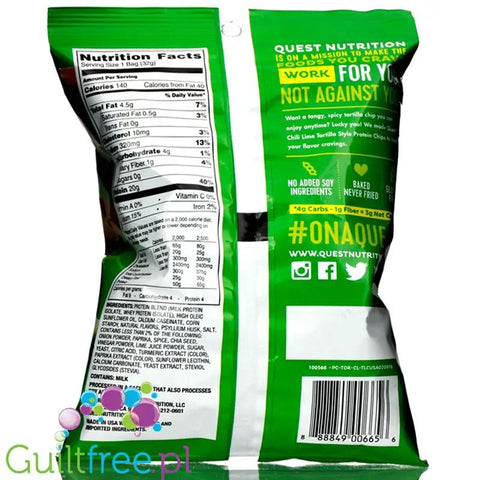 Quest Tortilla Chips, Chilli & Lime - chipsy proteinowe 20g białka by Quest Nutrition (quest-tortilla-chips-chilli-lime-chipsy-proteinowe-18g-bialka)