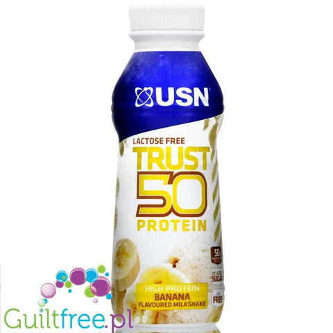 USN Trust 50 Banana - 50g białka, szejk proteinowy bez laktozy by USN (Ultimate Sports Nutrition) (usn-trust-banana-50g-bialka-bezlaktozowy-szejk-proteinowy)