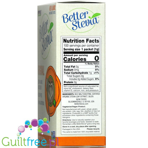 NOW Foods Better Stevia Original słodzik stewia 100 saszetek by NOW Foods (now-foods-better-stevia-original-slodzik-stewia-100-saszetek)